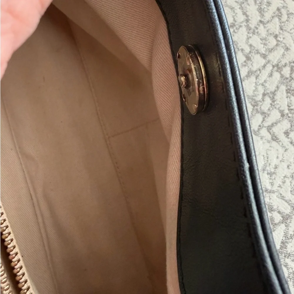 See By Chloe Leather Shoulder Bag in Cream and Black